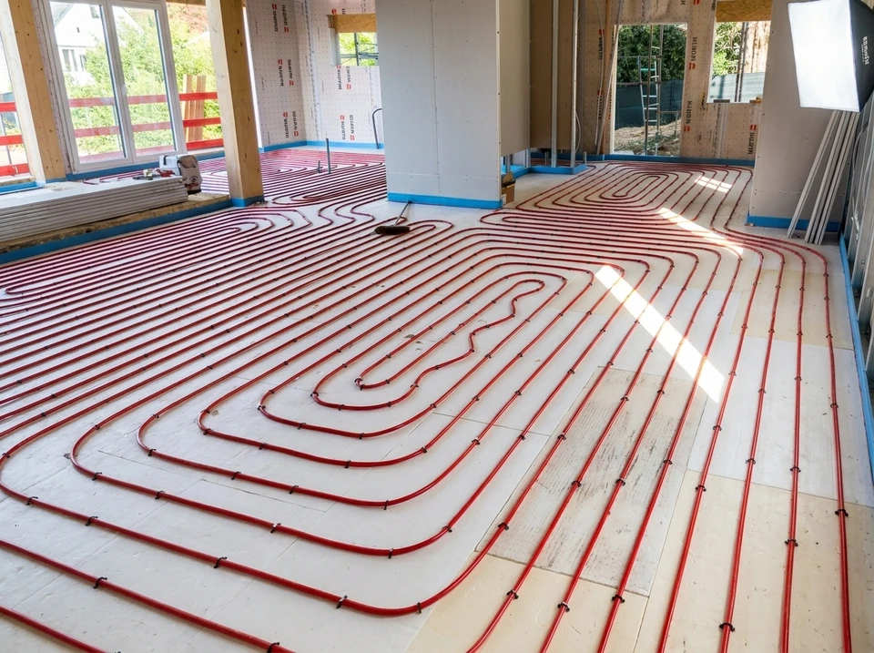 Intérieur résidentiel avec plancher en bois clair