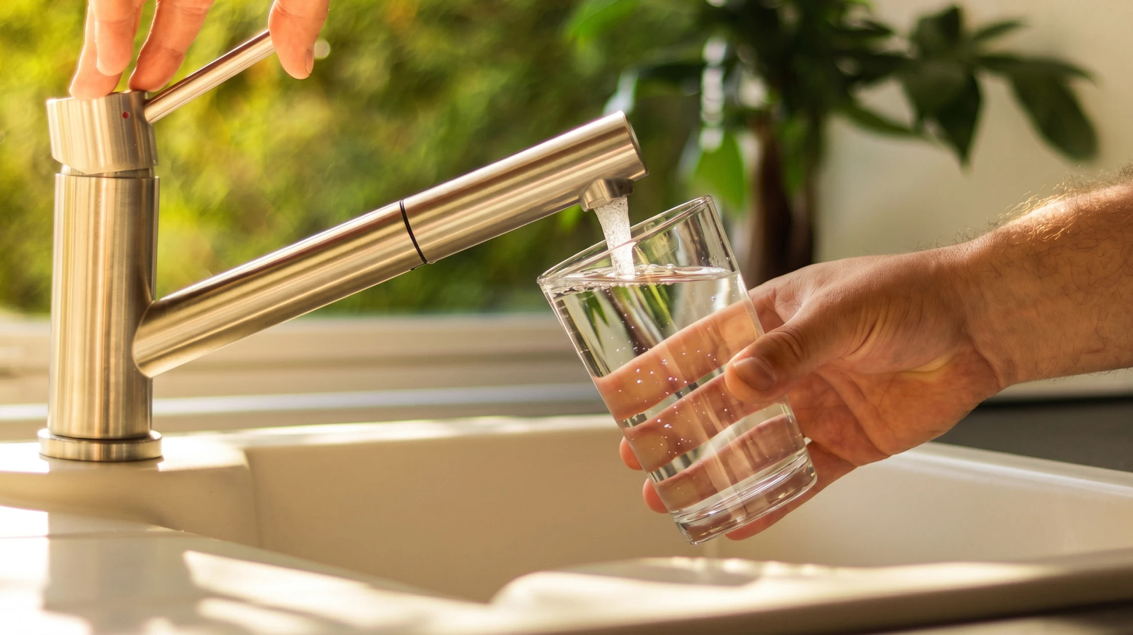 Photographie d'un technicien qualifié en combinaison de travail professionnel, effectuant l'installation d'un adoucisseur d'eau dans un intérieur résidentiel. Le technicien est en train de mettre en place l'équipement près d'une arrivée d'eau principale, montrant les raccordements hydrauliques et le système de filtration/adoucissement en cours d'installation. L'environnement est une buanderie ou cave technique bien éclairée et propre. La photo capture l'expertise et la précision professionnelle requises pour cette intervention technique spécialisée.